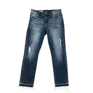 Kut from the Kloth Reese ankle straight jeans, Size 4, distressed trendy